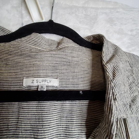 Z Supply XL Linen Striped Jumpsuit Ellora w belt Oatmeal beige Widelegs Stylish - Picture 2 of 16